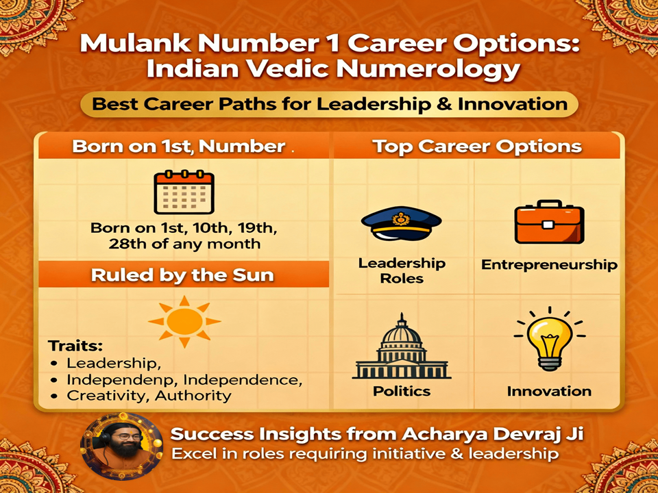 Mulank Number 1 Career Options: Indian Vedic Numerology  