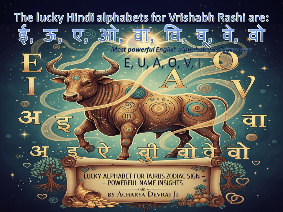 Lucky Alphabet for Taurus Zodiac Sign Powerful Name Insights